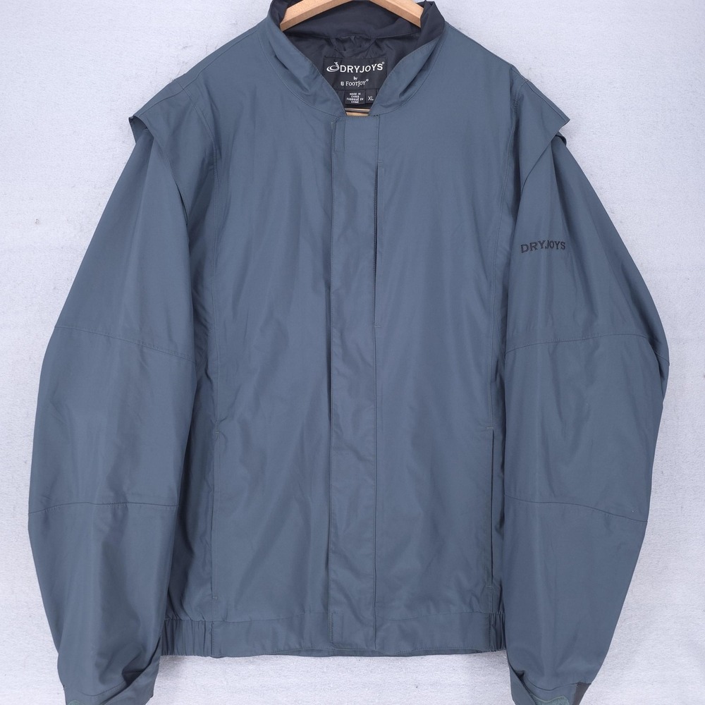FootJoy DryJoys Jacket Mens XL Gray Waterproof Golf Windbreaker Full Zip